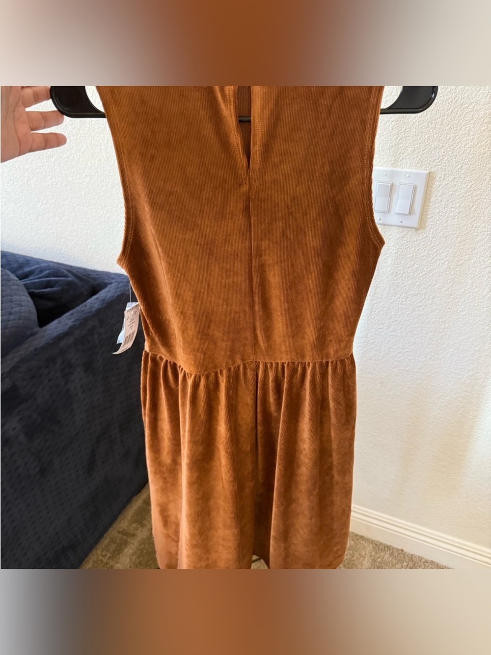 Good Luck Gem Rust Corduroy Sleeveless Dress NWT Size M - Picture 3 of 3